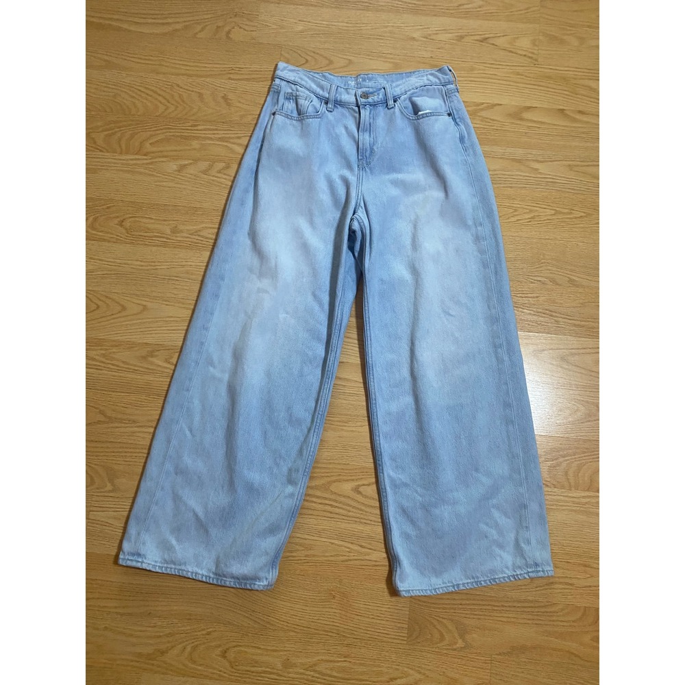 Old Navy High Rise Baggy Wide Leg Womens 6 Light Wash Drape Denim Jeans